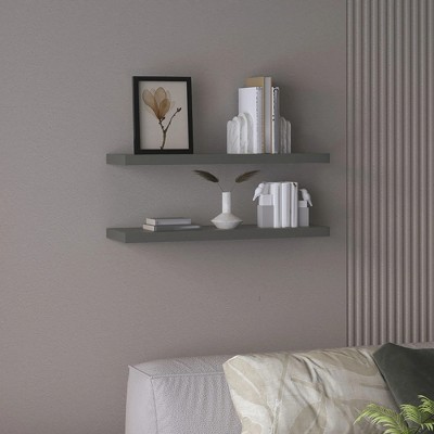 31.5" Wide Floating Shelves Set of 2, Shelves for Wall Decor for Bedroom, Bathroom Storage Shelves, Book Shelves