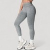 Anna-Kaci Women's Seamless Ribbed High Waist Full Length Leggings with Compression Fit - 3 of 4