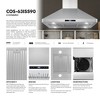 Cosmo COS-63ISS90 36 in. Lumin Collection 380 CFM Ducted Island Range Hood, Soft Touch Controls, LED Lights, Stainless Steel - 3 of 4