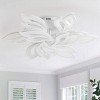 Modern LED Flush Mount Ceiling Light, White Petal Flower Design Fixture for Bedroom Living Room Hallway - 2 of 4