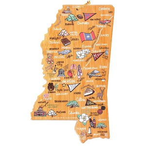 Totally Bamboo Mississippi Fish Kiss Cutting Board: Lightweight Bamboo, Multicolored, 16.5" x 9.75", Hand Wash - 1 of 4