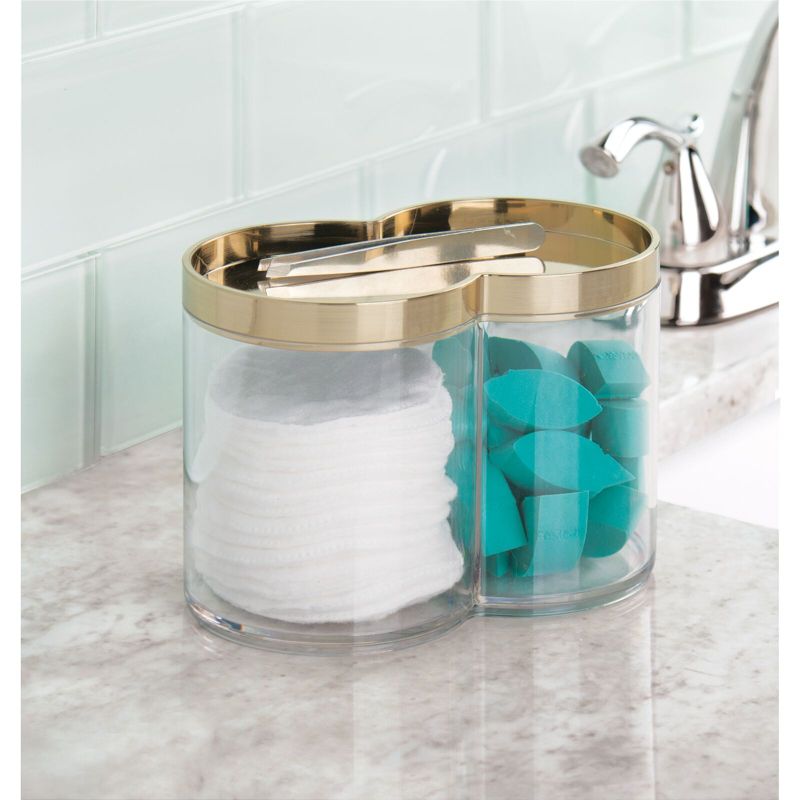 mDesign Plastic Dual Canister Jar Organizer Set with Storage Lid, 2 of 9
