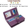 Hachikiko Leather RFID Blocking Wristlet Wallet - Large Capacity Credit Card Holder with 24 Card Slots & ID Windows - 4 of 4