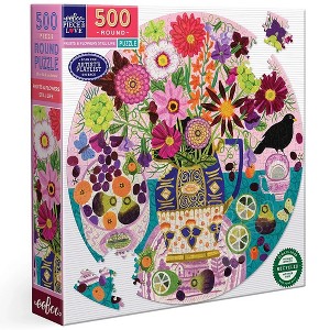 eeBoo Piece & Love: Fruits & Flowers - 500 Piece Puzzle - Adult Round Jigsaw - 1 of 4