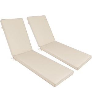 2PCS Set Outdoor Lounge Chair Cushion Replacement Patio Funiture Seat Cushion Chaise Lounge Cushion-Navy Blue - 1 of 4