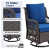 Jojoka 3pc Outdoor Wicker Rocking Bistro Set with 2 Swivel Chairs & Glass-Top Table, Rattan Patio Furniture with Cushions for Porch, Backyard - 4 of 4
