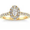 Pompeii3 1Ct TW Marquise Diamond Halo Engagement Ring in White, Yellow, or Rose Gold - 4 of 4