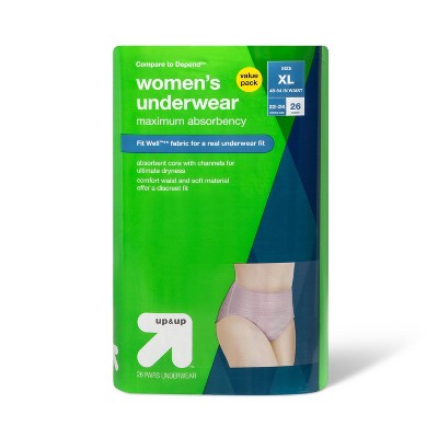 Depend Adult Incontinence/Postpartum Underwear for Women, Max Absorbency  Small (26 ct) Pink