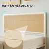 Full Size Rattan Bed Frame with Led Light Headboard, Bohemian Style Cane Boho Bed Frames - 4 of 4