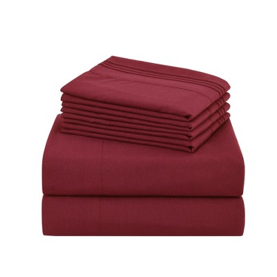 Marcielo 4/6 Pcs Soft Solid & Embroidery Bed Sheets Set