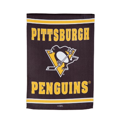 Embossed Suede, Pittsburgh Penguins Double Sided Indoor Outdoor Decor 18" x 12.5"