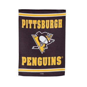 Embossed Suede, Pittsburgh Penguins Double Sided Indoor Outdoor Decor 18" x 12.5" - 1 of 4