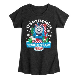 Girls' - Thomas and Friends - Its My Favorite Time Of Year Fitted Short Sleeve Graphic T-Shirt - 1 of 4