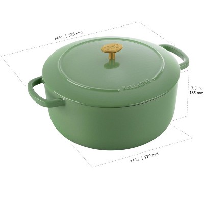 Bellamonte Green Enameled Cast Iron 7.5-qt Round Dutch Oven