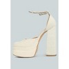 Cosette Diamanate Embellished Ankle Strap High Block Heel Women Sandals - 3 of 4