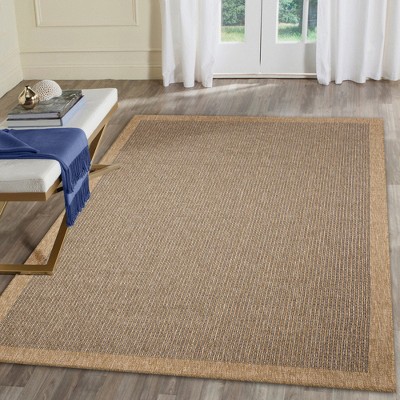 Navy and Beige Synthetic Flat Woven Rectangular Rug 7'10" x 9'10"