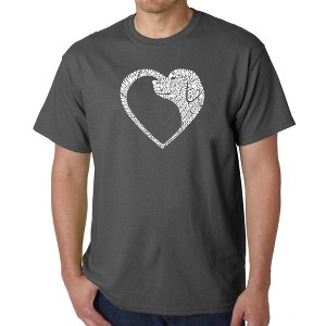LA Pop Art Dog Heart - Men's Word Art T-Shirt - 1 of 4