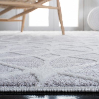 Amelia Gray and Ivory Geometric Runner Rug, 2'2" x 8'