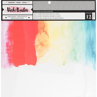 Vicki Boutin Mixed Media Foundations Paper 12"X12" 12/Pkg-Smooth White, 140lb