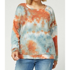 Women's Tie Dye Sweater- Plus - entro - 1 of 4