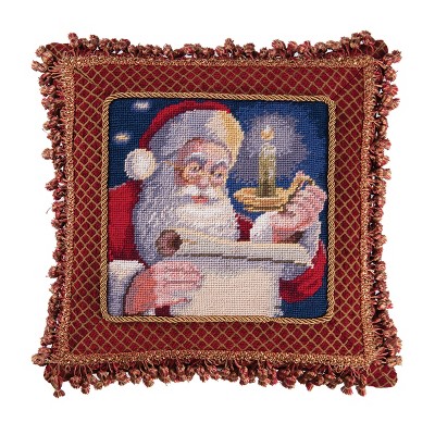 C&F Home 16" x 16" Santa's List Needlepoint Pillow