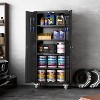 Garage Storage Cabinet with Wheels, 72" H Locking Metal Storage Cabinet with 4 Adjustable Shelves & Door Pegboard for Garage, Home Office - 3 of 4