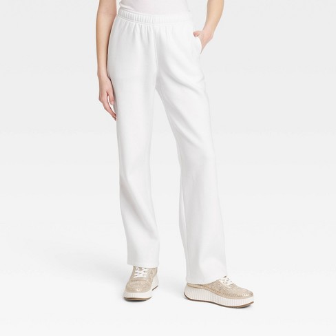 Women's Mid-Rise Straight Leg Sweatpants - Universal Thread™ White XL