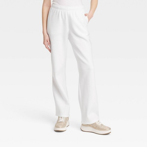 Women's Mid-rise Straight Leg Sweatpants - Universal Thread™ White