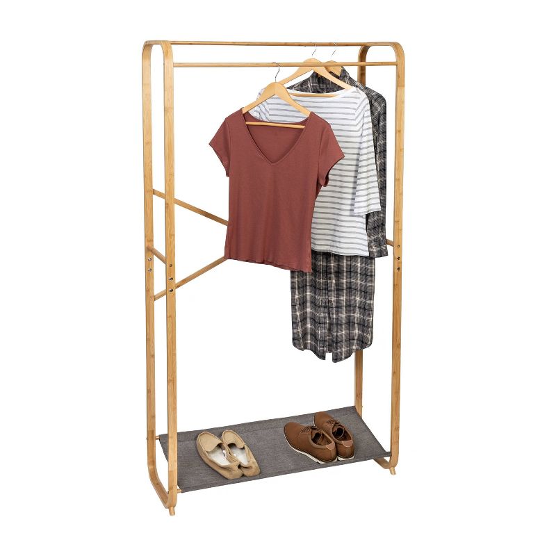 Honey-Can-Do Bamboo and Canvas Garment Rack, 2 of 10