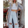 Coolmee Women's Knitted Cardigan Open Front Solid   Sweater Maxi Long Cardigan - 3 of 4