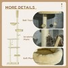 TopComfy Pet Tower Adjustable Floor to Ceiling Cat Tree Cozy Hammock Soft Bed Toy Balls Durable Kitten Pet Toy for Cats, Beige, 21.25"*13.5"*98.5" - 4 of 4