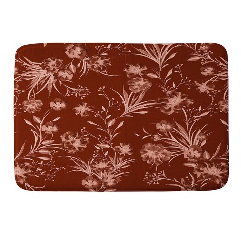 Gabriela Fuente Holiday Floral Memory Foam Bath Mat Red - Deny Designs ...