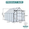 8x10FT Double Door Polycarbonate Greenhouse Raised Base and Anchor Aluminum Heavy Duty Walk-in Greenhouses for Outdoor Backyard in All Season,Black - 3 of 4