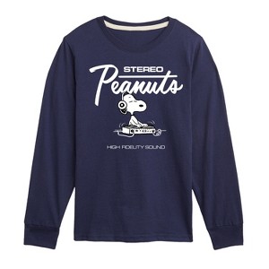 Boys' - Peanuts - Stereo Snoopy Dj Long Sleeve Graphic T-Shirt - 1 of 4