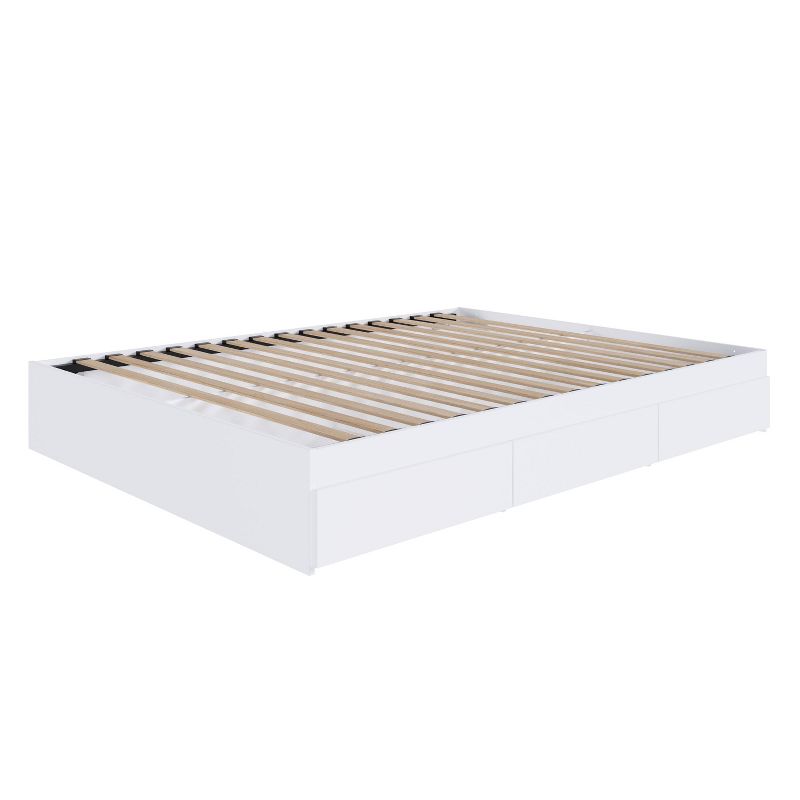 3 Drawer Storage Platform Bed White - Nexera, 3 of 11