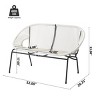 Modern Outdoor Wicker Loveseat with Durable Metal Legs, All-Weather 2-Seat Patio Sofa for Porch, Garden, or Backyard-The Pop Home - 3 of 4