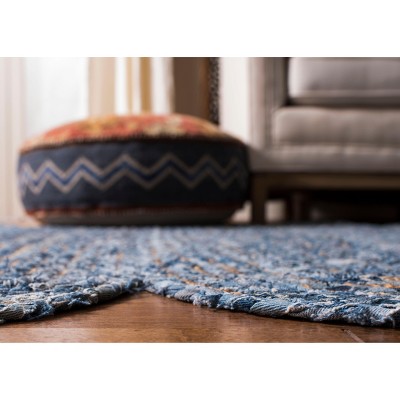 Cape Cod Blue and Natural Handwoven Rectangular Area Rug