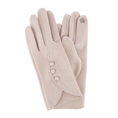 CTM Women's Faux Suede Fleece Lined Touchscreen Gloves