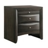 1Pc Contemporary 2 Drawer Nightstand End Table Jewelry Tray Gray Finish Solid Wood Wooden Bedroom Furniture - 3 of 4