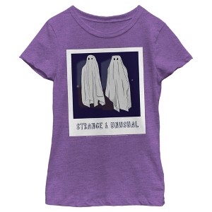 Girl's Beetlejuice Halloween Strange and Unusual Ghost Photo T-Shirt - 1 of 4