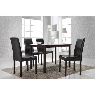 5pc Andrew Modern Dining Set Dark Brown - Baxton Studio