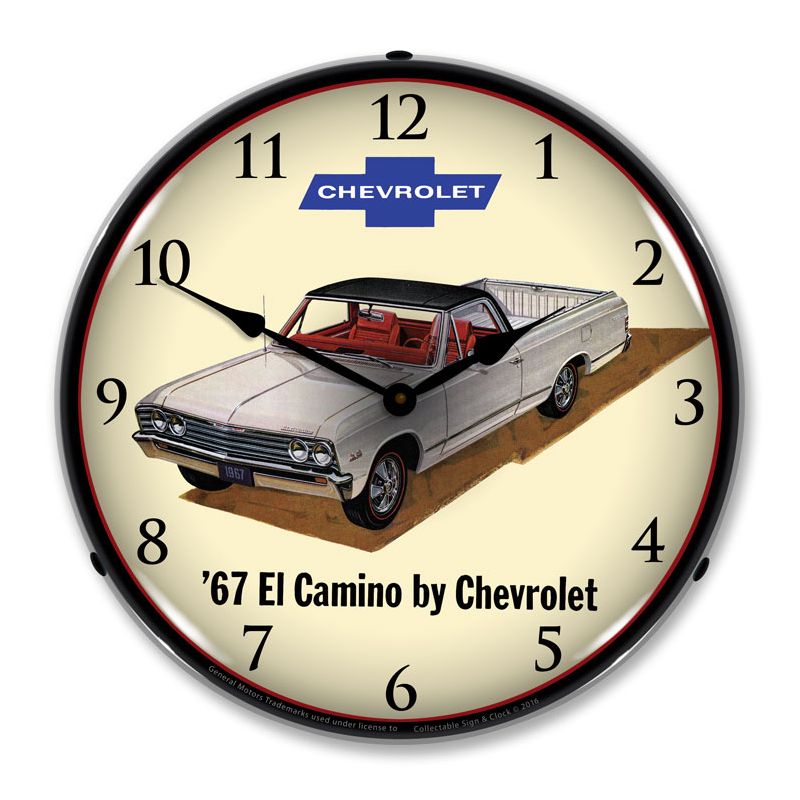 Collectable Sign & Clock | 1967 Chevrolet El Camino LED Wall Clock Retro/Vintage, Lighted, 1 of 6