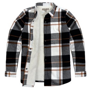 Ladies' Plaid Flannel Snap Front Shacket – Soft Button-Up Shirt Jacket - 1 of 4