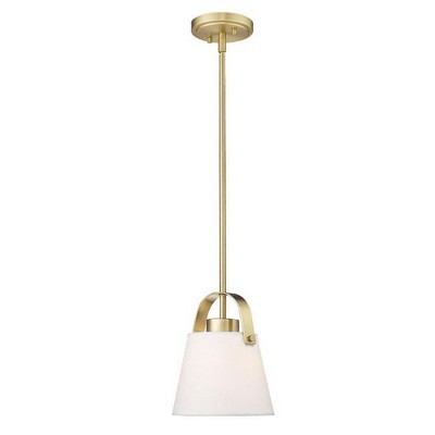 Heritage Brass 8" Pendant Light with Ivory Shade