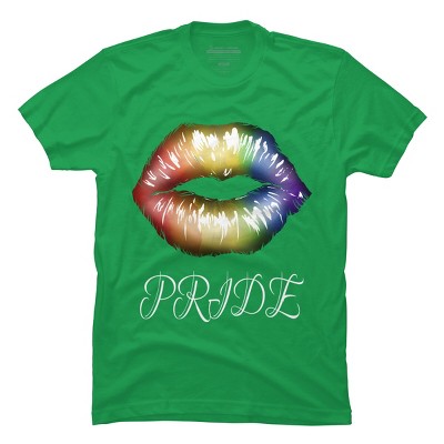 Adult Design By Humans Artistic Pride Rainbow Lips By DaniSpolez T-Shirt