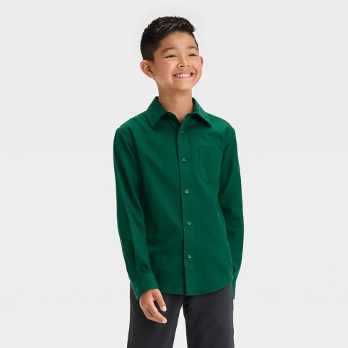 Boys green dress shirt on sale