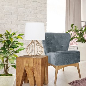 Geometrically Wired Metal Table Lamp with Fabric Shade - Simple Designs - 1 of 4