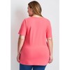 Avenue Women's Plus Size Short Sleeve Henley Tunic - 3 of 4