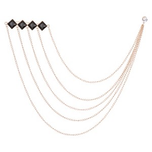 Unique Bargains Bouquet Square Rhinestone Square Tassel Chain Brooch Lapel Suit Pins 1 Pc - 1 of 4