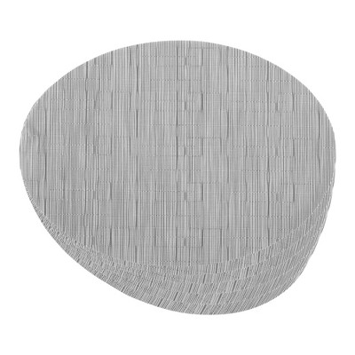 REGALWOVEN PVC Oval Kitchen Dining Table Decor Wipeable Placemats 6 Pcs